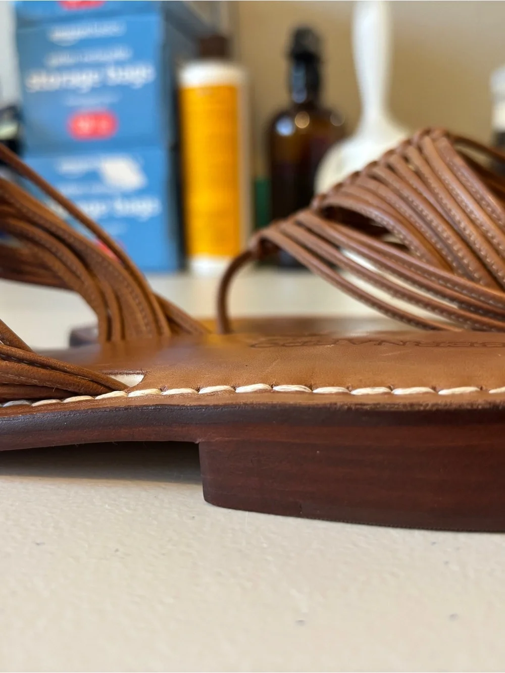 Bernardo Talia Tan Braided Leather Sandal Size 11 Quiet Luxury Old Money Hampton - Picture 6 of 8